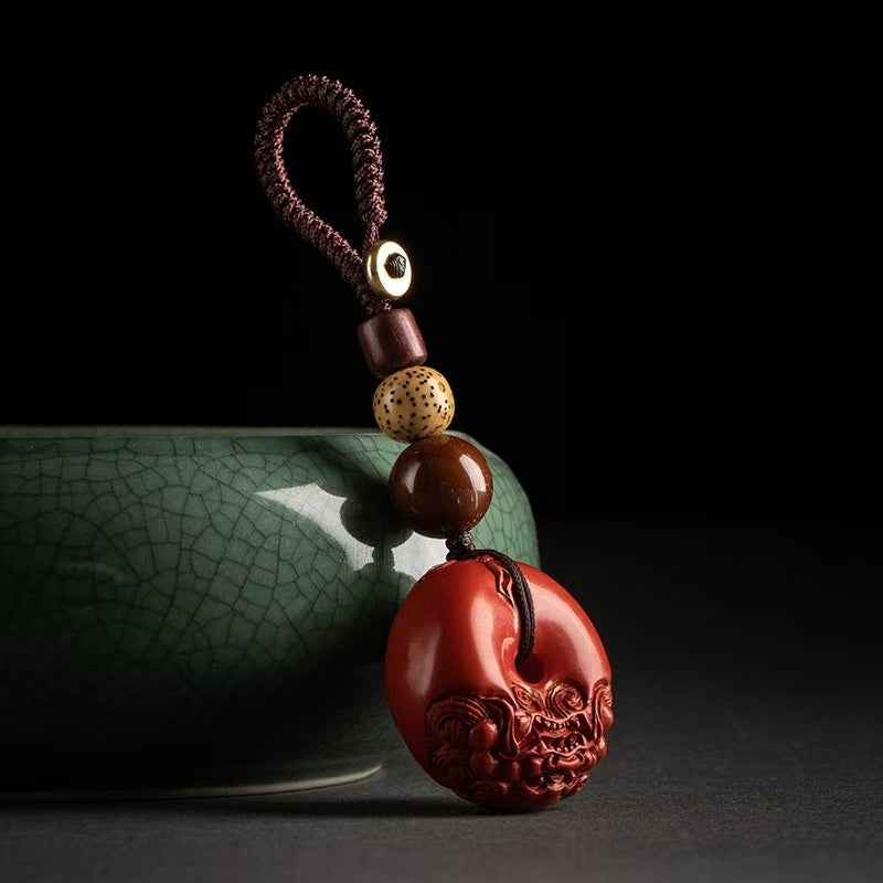 Cinnabar Pi Xiu Peace Knot Pendant – Wealth Guardian & Spiritual Safeguard